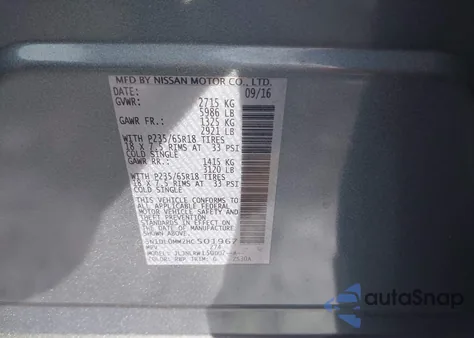 2017 Infiniti Qx60 from USA, damaged, VIN 5N1DL0MM2HC501967